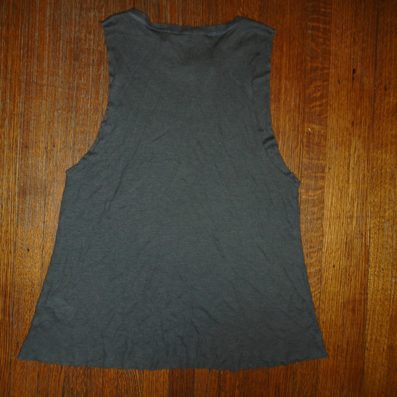 UO Project Social Tee Dark Gray Ribbed Tank Top - Picture 2 of 4
